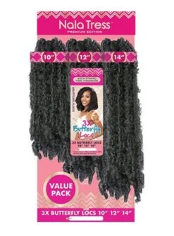 Janet Collection Nala Tress 3X BUTTERFLY LOCS Crochet Braid (10" 12" 14") -Aveda Store 3xbutterfly g