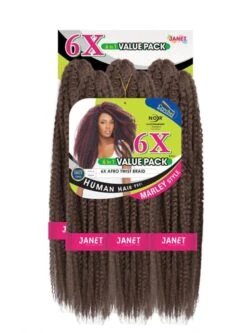 Janet Collection Premium Synthetic Noir 6X AFRO TWIST Braid -Aveda Store 6xamb1m