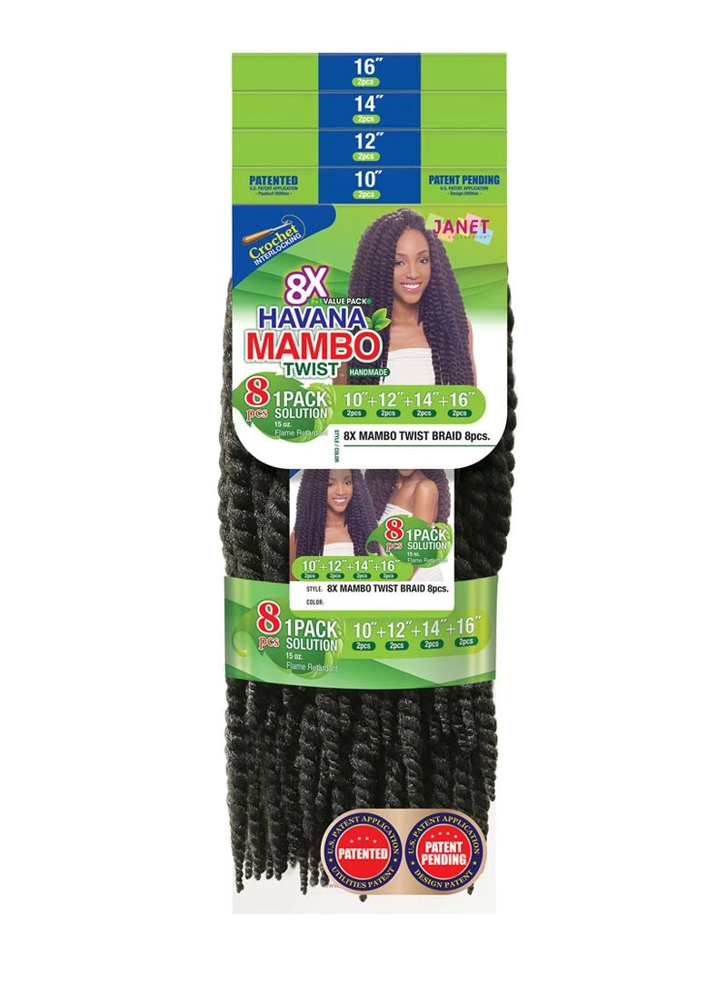JANET COLLECTION 8X HAVANA MAMBO TWIST BRAID - 8PCS (10,12,14,16 Inches) 2 JANET COLLECTION 8X HAVANA MAMBO TWIST BRAID - 8PCS (10,12,14,16 Inches) - Image 2