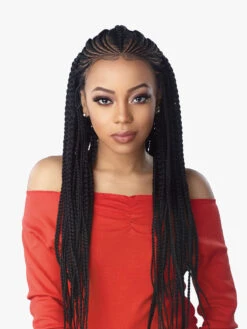 SENSATIONNEL Cloud 9 13x7 Swiss Lace Parting Wig - FEED IN FULANI CORNROW
