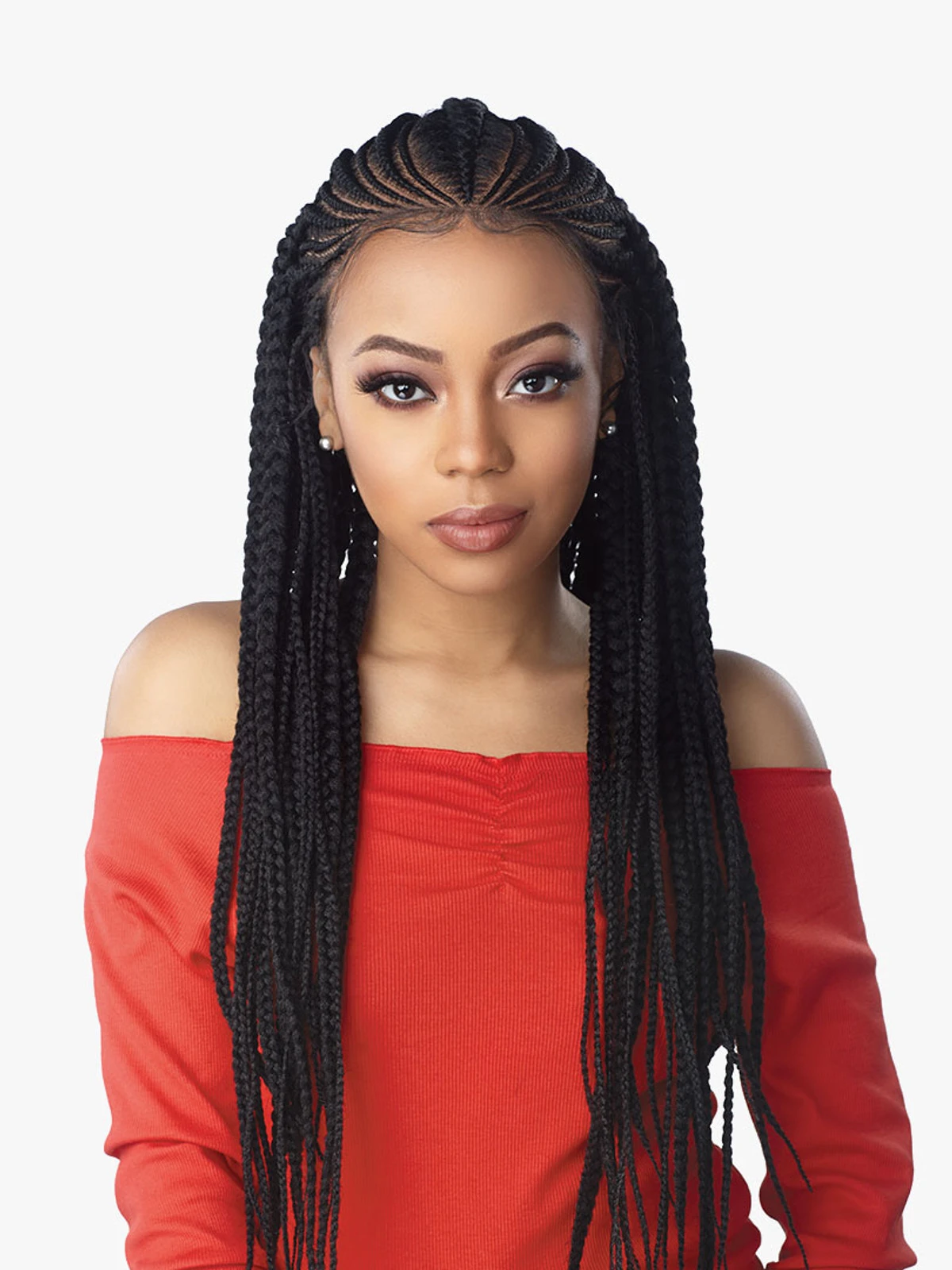 SENSATIONNEL Cloud 9 13x7 Swiss Lace Parting Wig - FEED IN FULANI CORNROW 1 SENSATIONNEL Cloud 9 13x7 Swiss Lace Parting Wig - FEED IN FULANI CORNROW