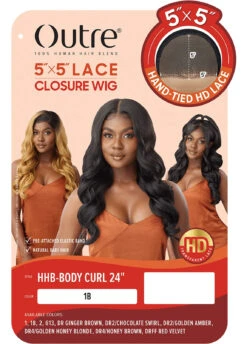 OUTRE Synthetic 5”x5” Lace Closure Wig - HHB-BODY CURL 24" 12 OUTRE Synthetic 5”x5” Lace Closure Wig - HHB-BODY CURL 24" -Aveda Store HT Outre 5X5 Lace Closure Wig HHB Body Curl 24 61249.1681756720