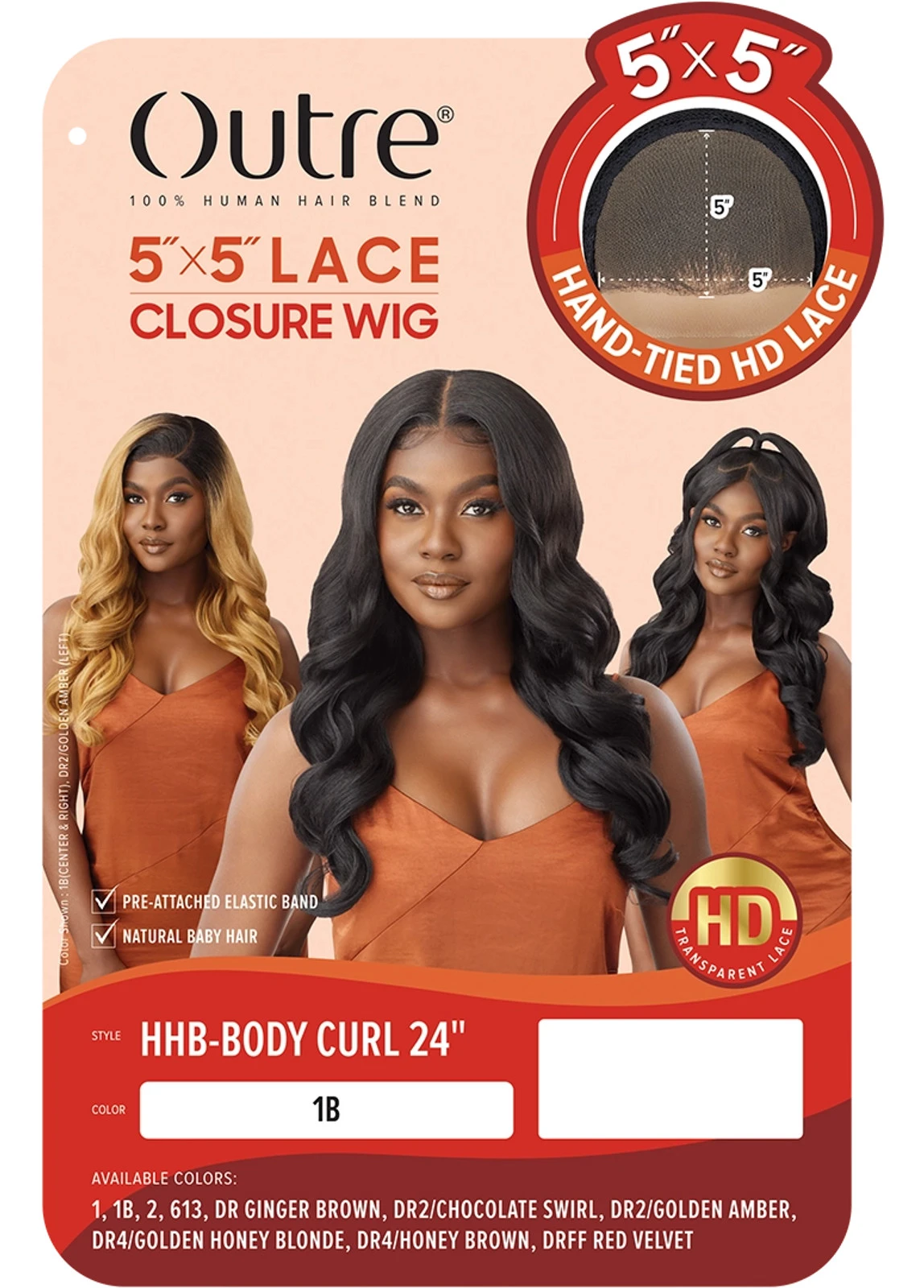 OUTRE Synthetic 5”x5” Lace Closure Wig - HHB-BODY CURL 24" 6 OUTRE Synthetic 5”x5” Lace Closure Wig - HHB-BODY CURL 24" - Image 6