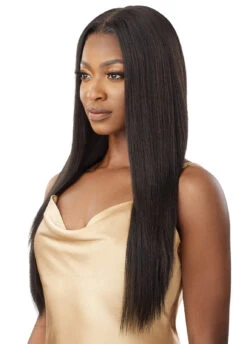 OUTRE Synthetic 5”x5” Lace Closure Wig - HHB-YAKI STRAIGHT 26" -Aveda Store O5x5LCW Yaki Straight 26 1B Left 15730.1681764309