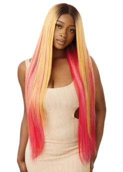 OUTRE Colorbomb Synthetic Lace Front Wig - Kimisha -Aveda Store QLCB Kimisha DR4 UL Orange Sherbet Sub E 41608.1682371473