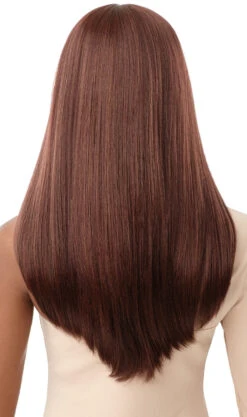 OUTRE Synthetic Melted Hairline Lace Front Wig - LUCIENNE -Aveda Store QLMH Lucienne Havana Brown Back 53590.1660671901