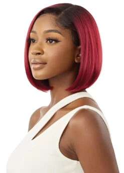 OUTRE SleekLay Synthetic Part Lace Front Wig - PERI -Aveda Store QLSLP Peri DR Red Velvet Left 42184.1679935248