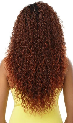 OUTRE Converti Cap Premium Synthetic Wig (Wet & Wavy) - KISSED BY MIST -Aveda Store QVO Kissed By Mist DR Ginger Brown Back 43804.1667507390