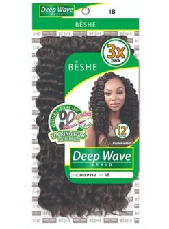 Beshe Locking Loop 3X DEEP WAVE Crochet Braid 12 -Aveda Store deep1