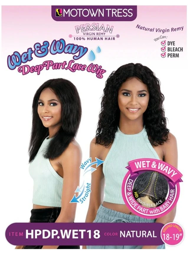 Motown Tress Persian Remy Human Hair Wet & Wavy Deep Part Lace Wig - HPDP.WET18 6 Motown Tress Persian Remy Human Hair Wet & Wavy Deep Part Lace Wig - HPDP.WET18 - Image 6