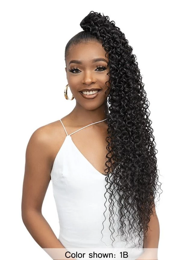 Janet Collection Remy Illusion Ponytail - WATER WAVE 32 1 Janet Collection Remy Illusion Ponytail - WATER WAVE 32