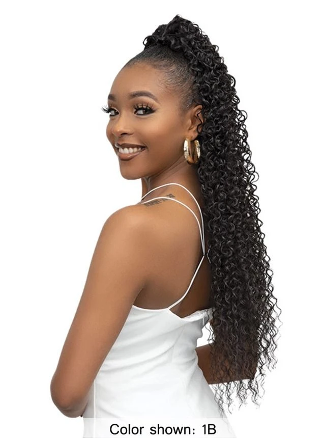 Janet Collection Remy Illusion Ponytail - WATER WAVE 32 5 Janet Collection Remy Illusion Ponytail - WATER WAVE 32 - Image 5