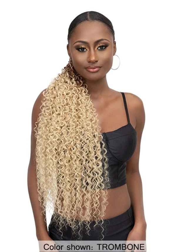 Janet Collection Remy Illusion Ponytail - WATER WAVE 32 2 Janet Collection Remy Illusion Ponytail - WATER WAVE 32 - Image 2