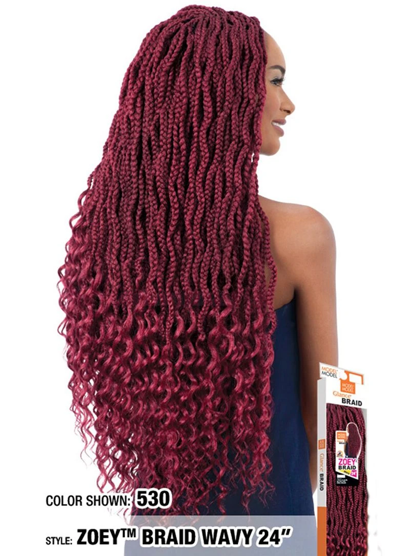 Model Model Synthetic - Crochet Zoey Braid Wave (24 Inch) 1 Model Model Synthetic - Crochet Zoey Braid Wave (24 Inch)