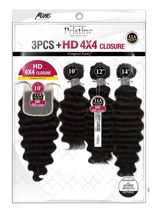 Mane Concept Pristine 11A NEW CRIMP Weave 3PCS With HD 4x4 Lace Closure (PEW4403) 2 Mane Concept Pristine 11A NEW CRIMP Weave 3PCS With HD 4x4 Lace Closure (PEW4403) - Image 2