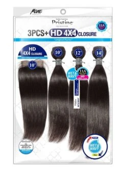 Mane Concept Pristine 11A Wet N Wavy LOOSE DEEP Weave 3PCS With HD 4x4 Lace Closure (PEW4421)